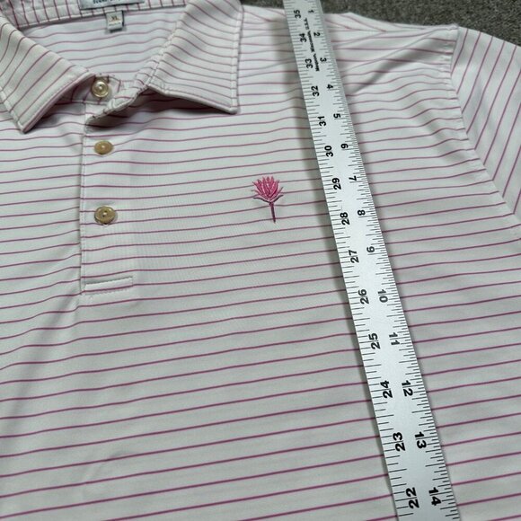 Peter Millar Summer Comfort Pink White Striped Golf Golfing Polo Shirt X-Large - Picture 4 of 5